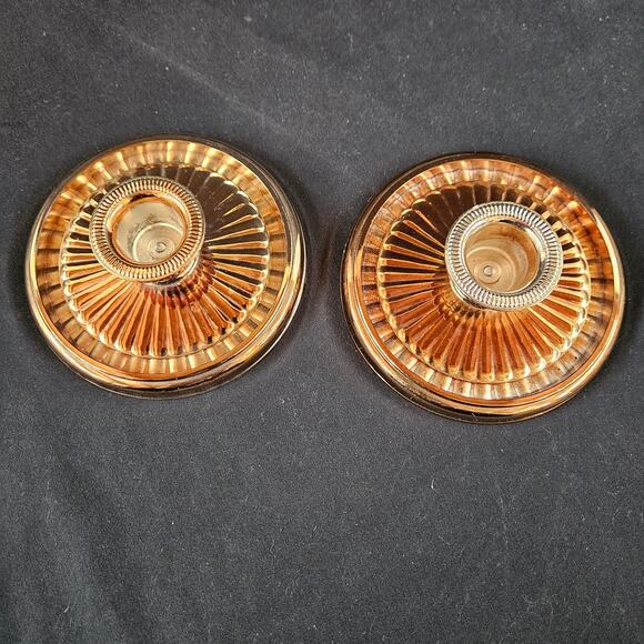 Vintage Low Brass Candlestick Holders Set of 2 Made in Japan MCM - Picture 2 of 7